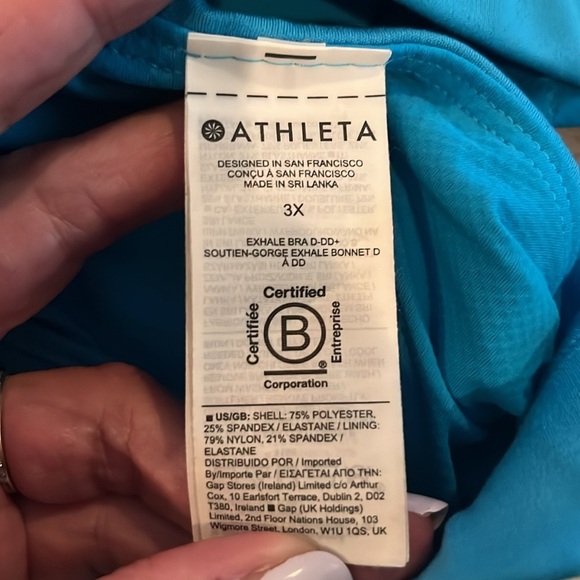 Athleta Exhale Sports Bra in Blue | Size 3X D-DD - Picture 4 of 5